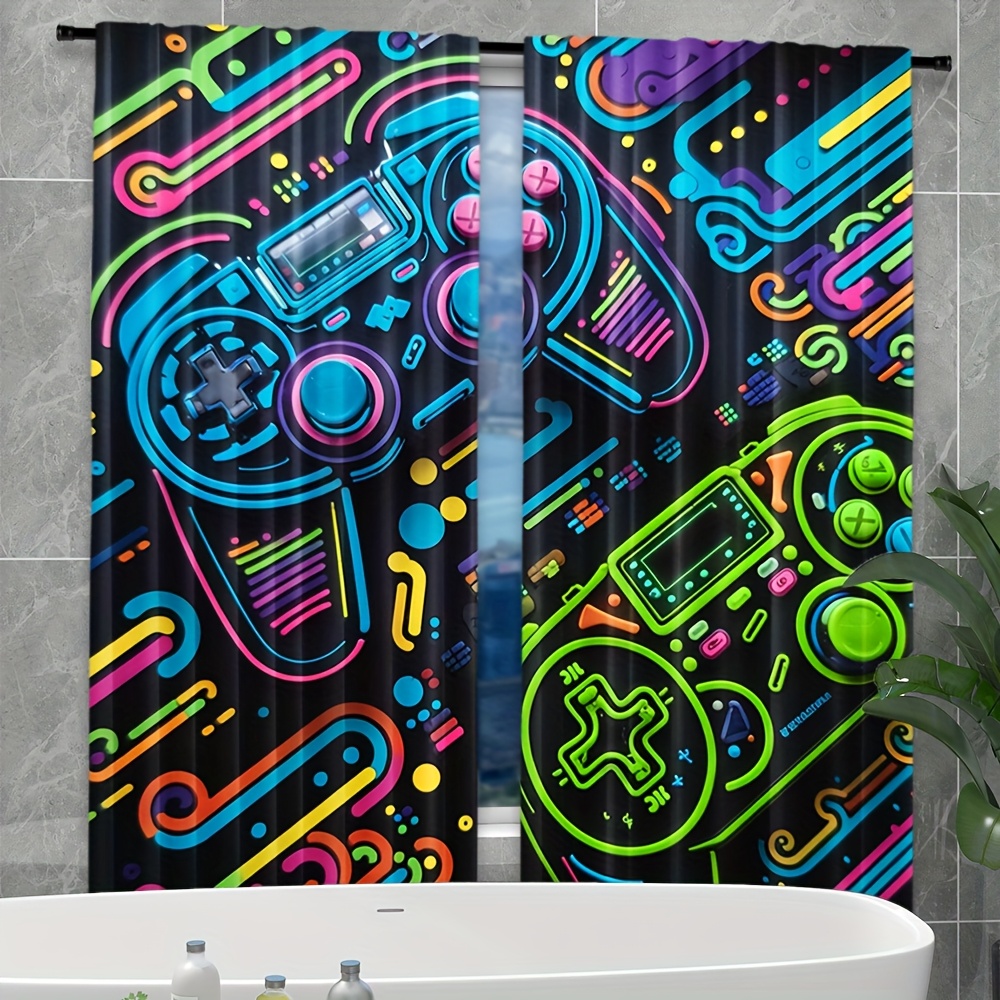 Neon Game Controller Curtains  - огляд і ціна Retro Gaming Cafe