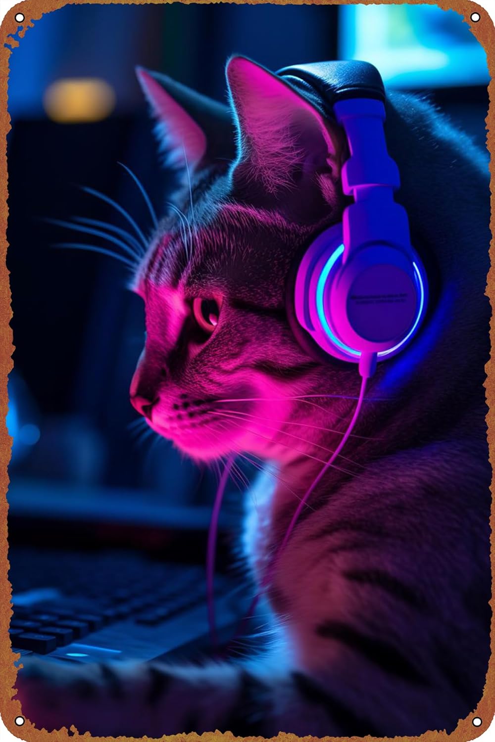 Gaming Cat Game Poster Metal P - огляд і ціна Retro Gaming Cafe